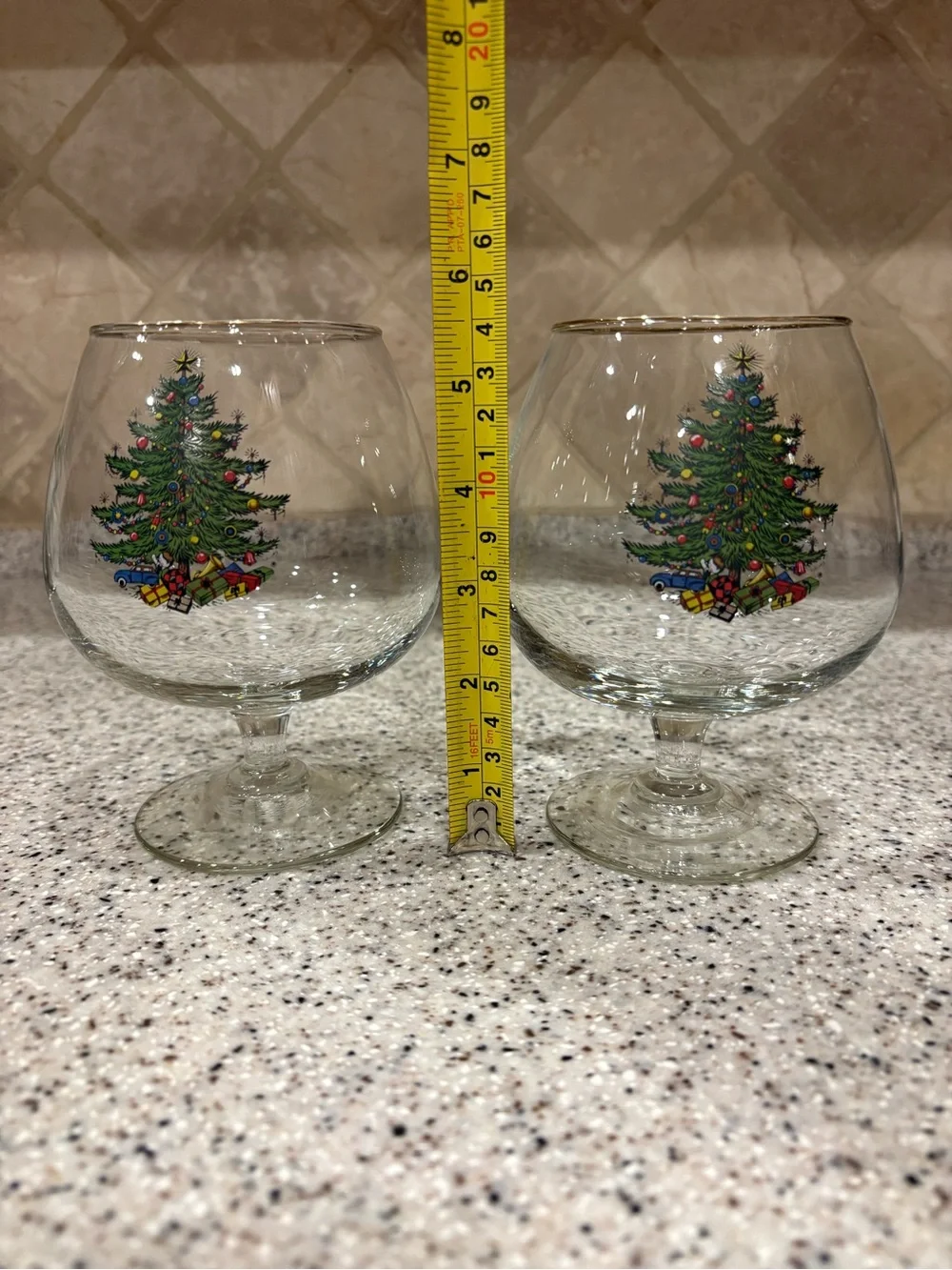 Vintage Cuthbertson Christmas Tree Brandy Glass